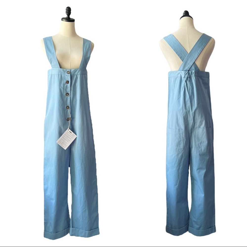 Vicolo Utility High Waist Suspender Wide Leg Jumpsuit | SMALL NWT